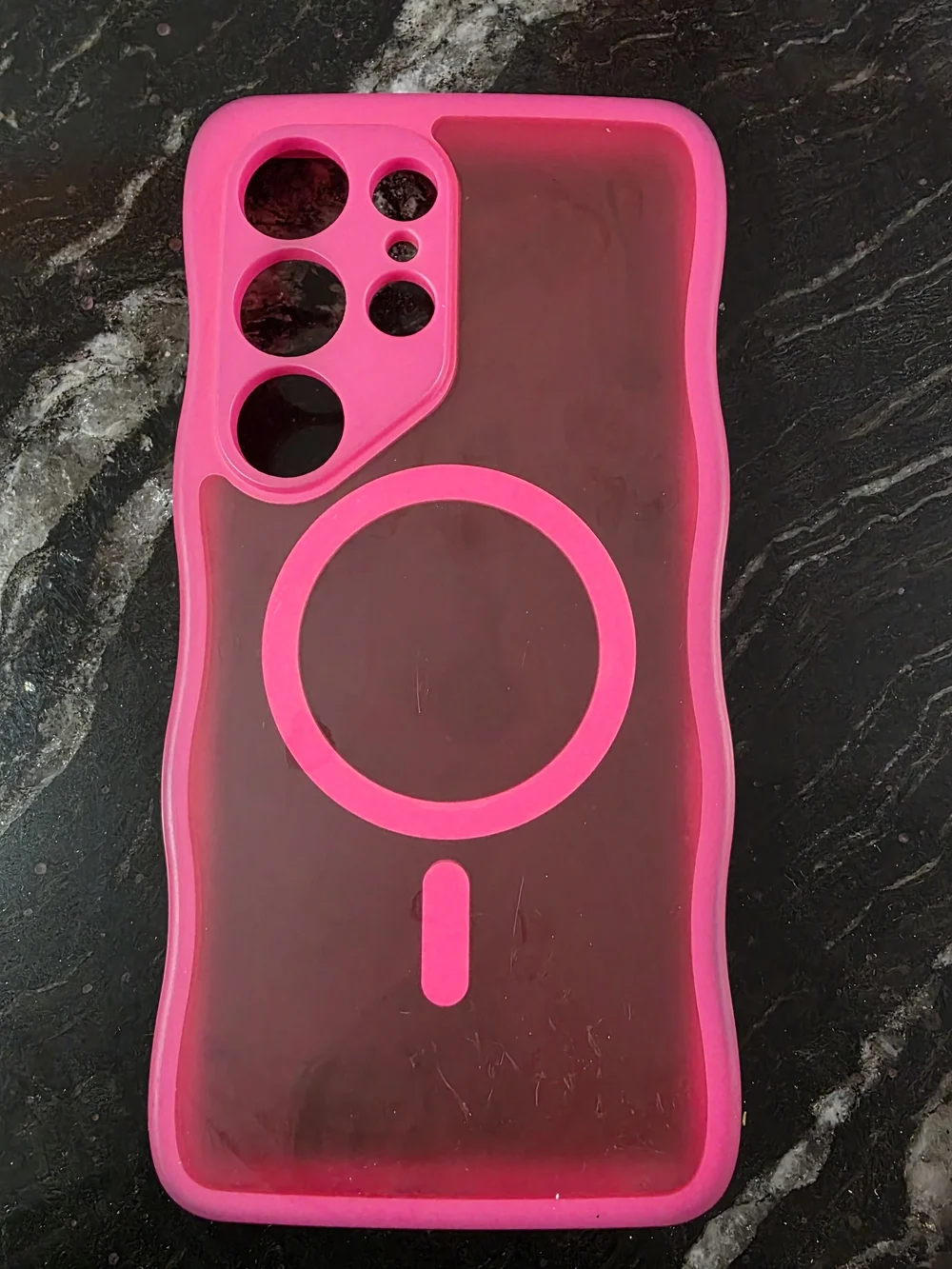 Pink Magnetic Clear Back Silicone Phone Case For Samsung GALAXY S25 ULTRA